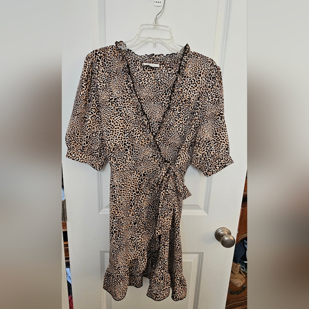 Animal print wrap dress